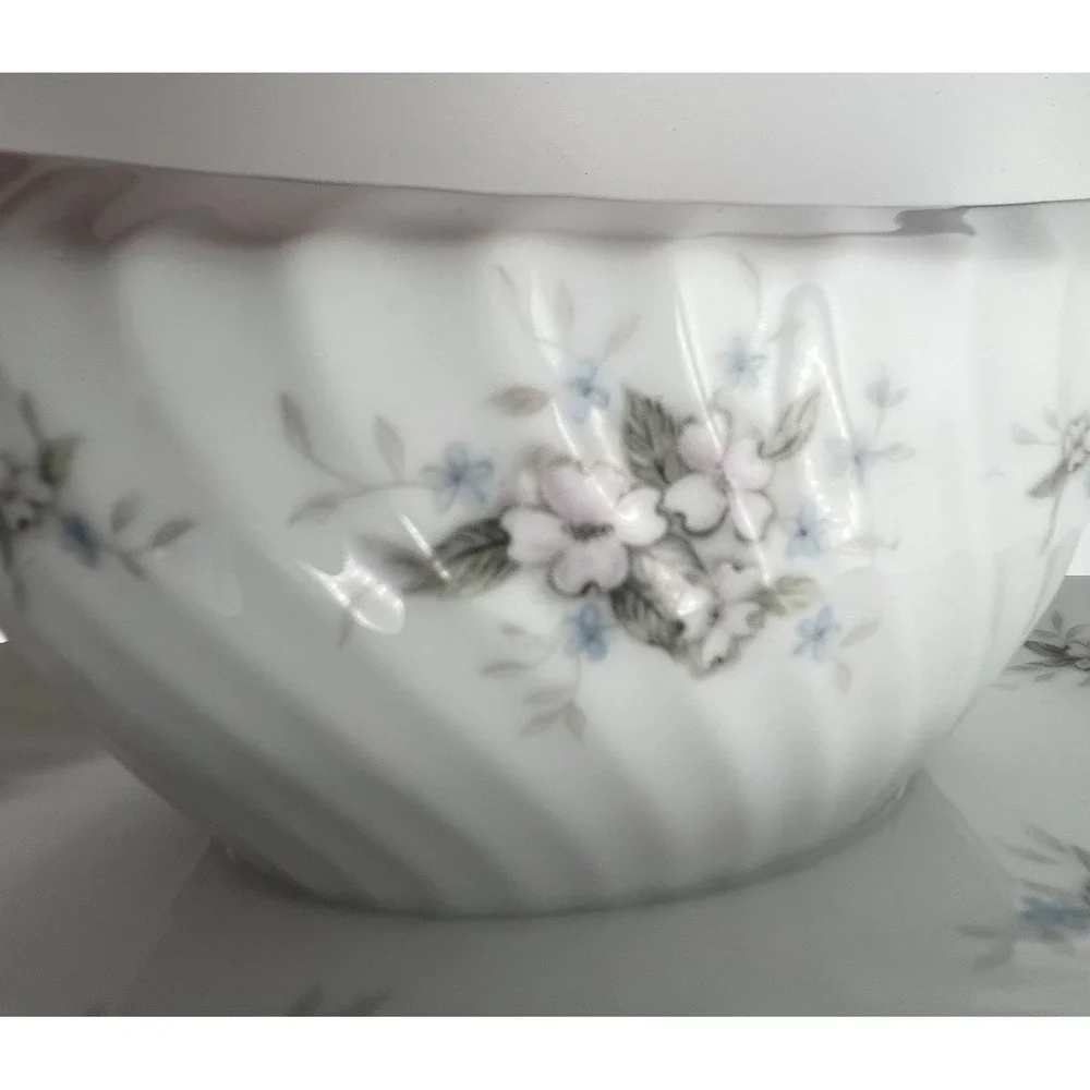 Amcrest Lady Margaret Gravy Boat Attached Underplate Fine China Platinum Japan
